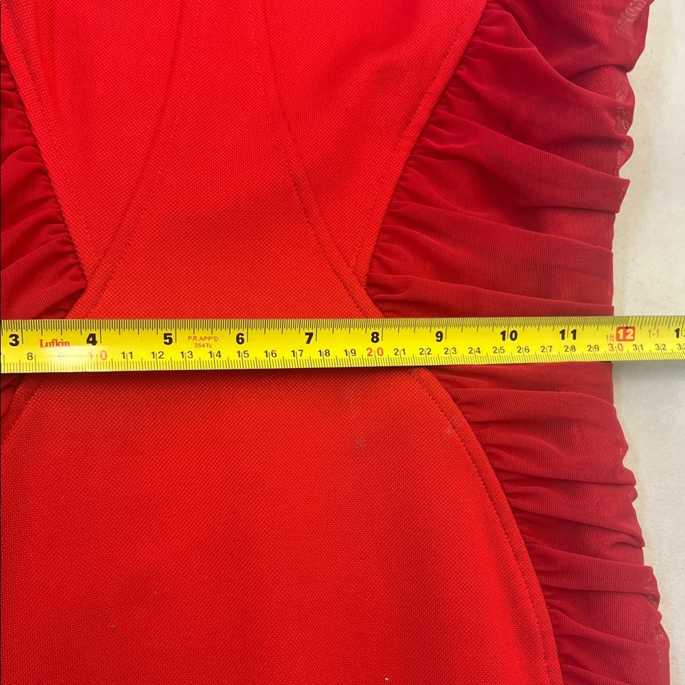 Versace Collection Red Ruched Mini Dress - Picture 6 of 9